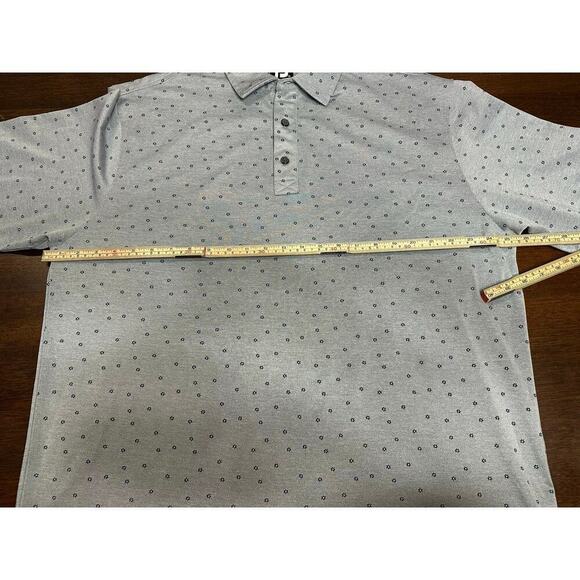 FootJoy Golf Polo Men XL Floral Pattern Gray Blue Luxury Glam Preppy Academia - Picture 5 of 11